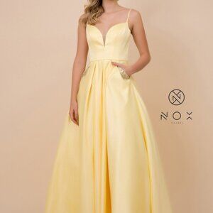 Illusion V-Neck A-Line Shape Prom Dress NXN308